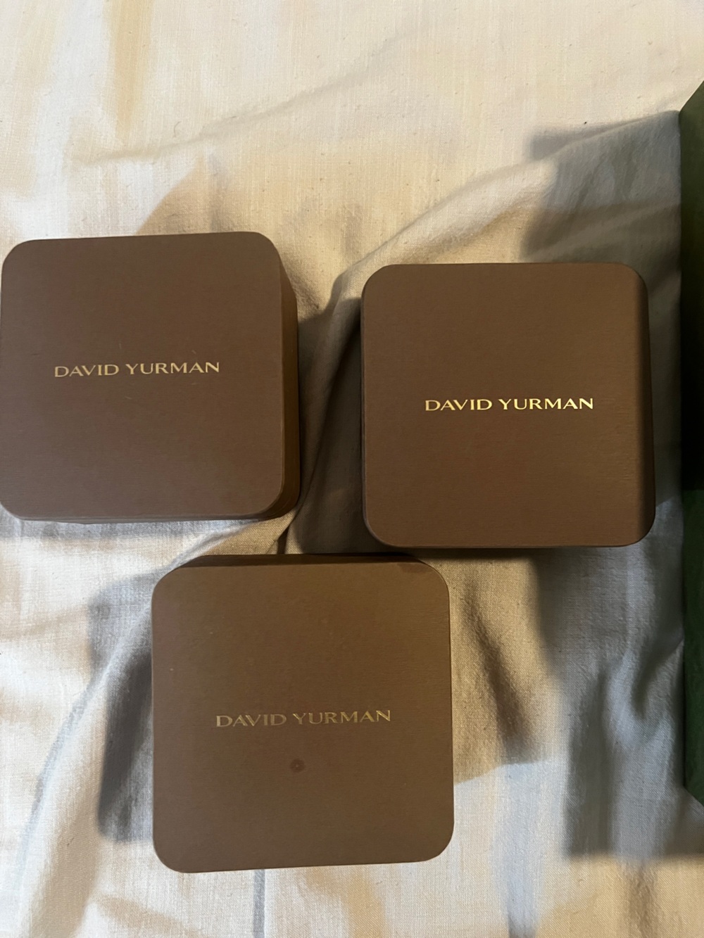 David Yurman Brown empty Branded Jewelry Box Trio